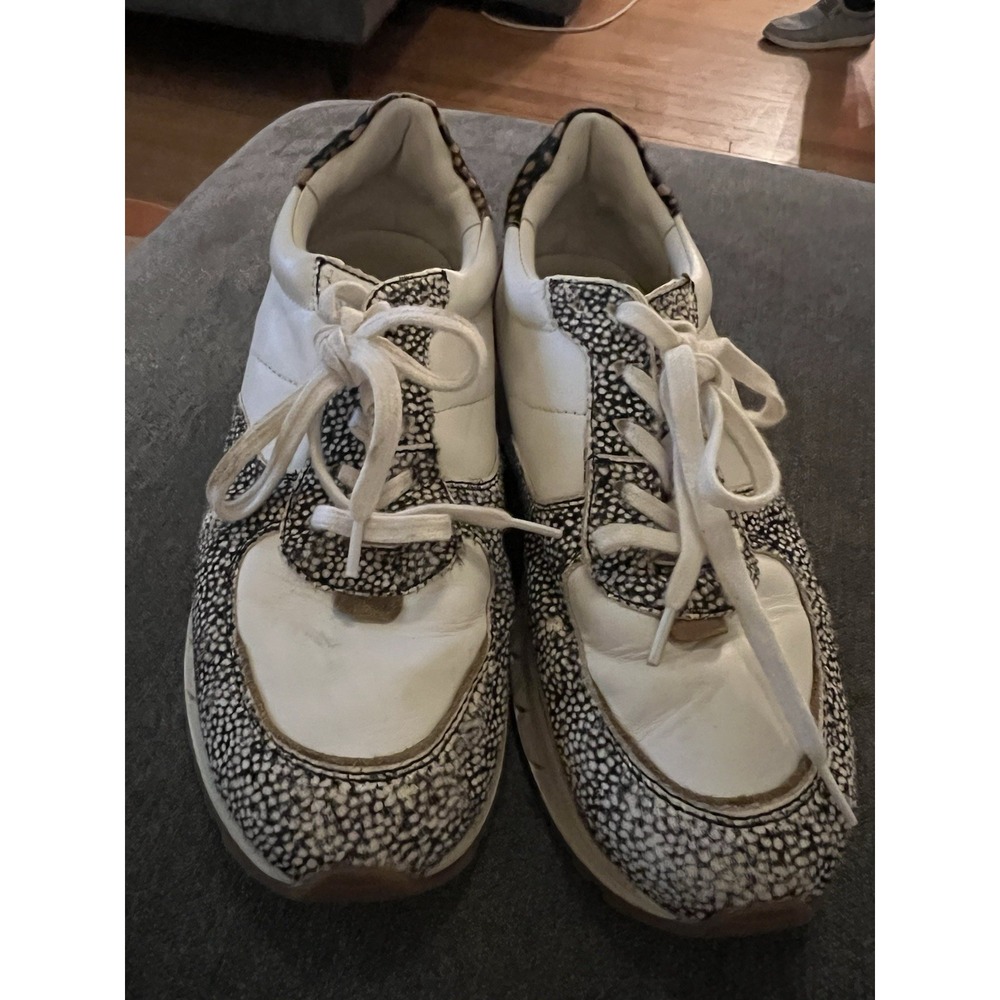 Madewell Kickoff Trainer Sneakers in Leather Spot Mix Calf Hair Olive Grove 8.5